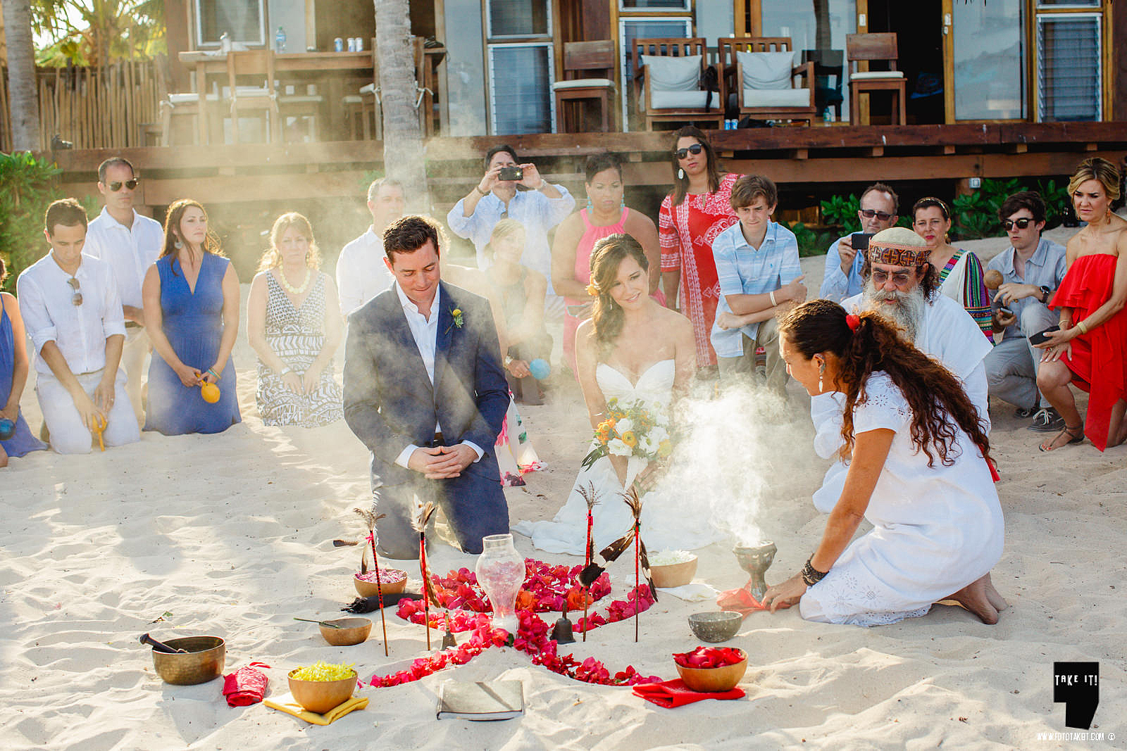 beach mayan ceremony