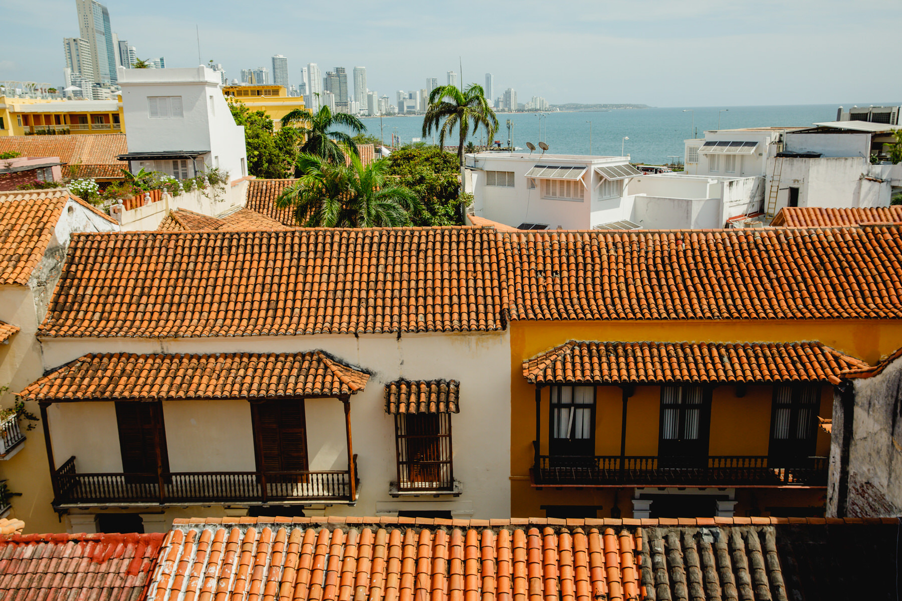 Rooftop view of the Walled City, Cartagena de Indias
