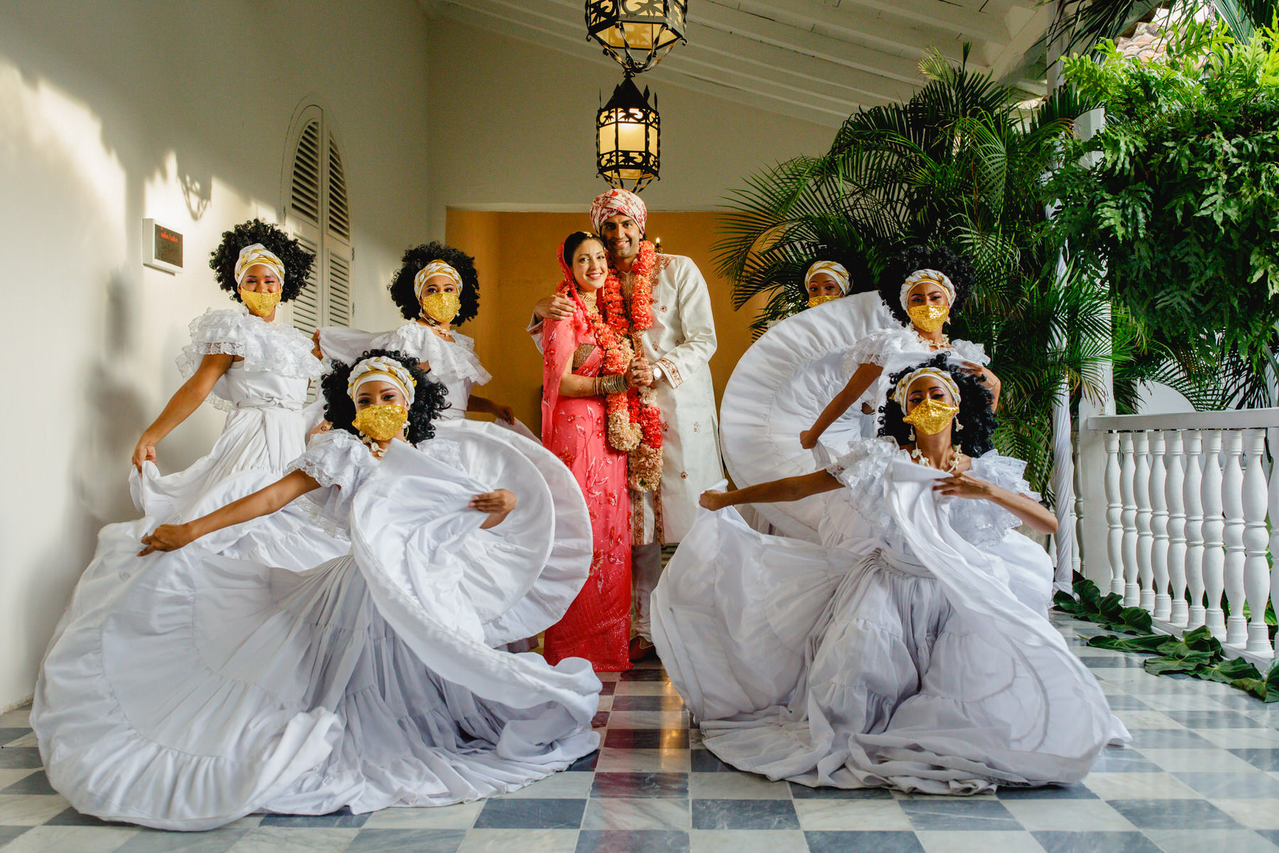 Grupo Ekobios in Indian wedding in Cartagena de Indias