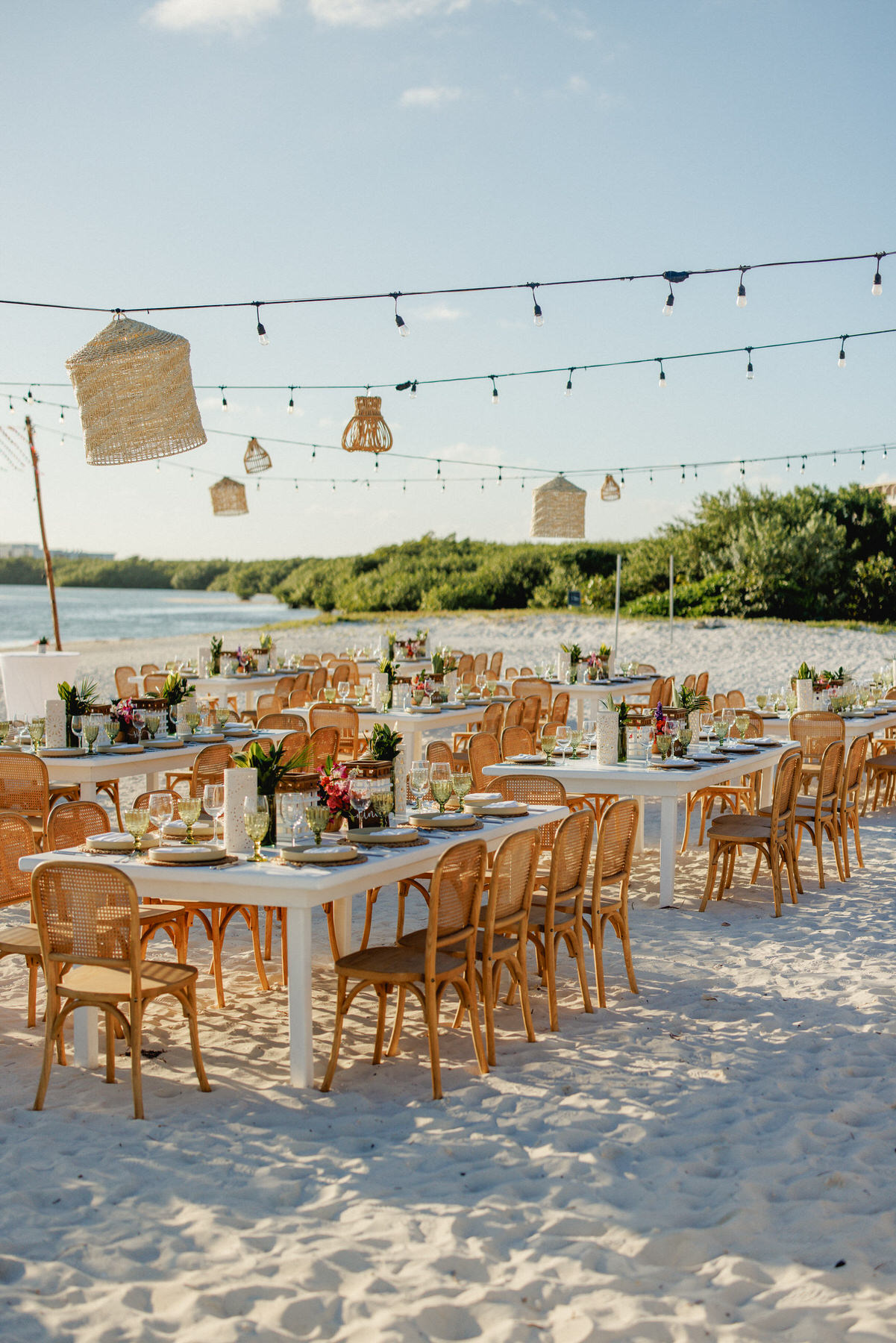 Welcome party at Nizuc Resort and Spa beach for Mackenzie & Sam's wedding. 