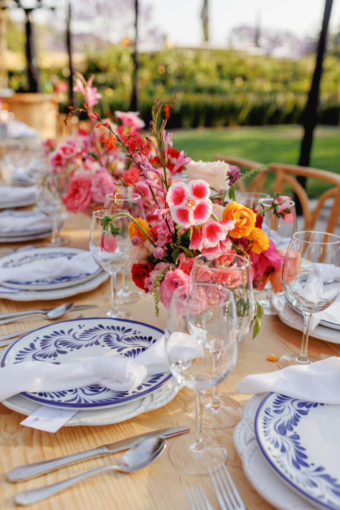 Colorful wedding table decoration
