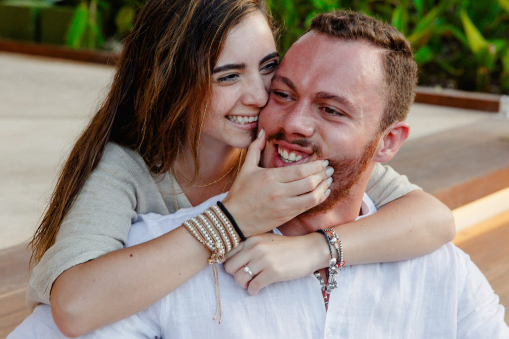 engagement photos at Banyan Tree Mayakoba